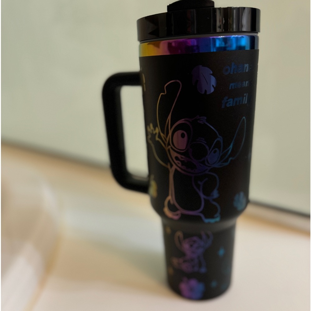 Black Engraved stitch Stanley Cup 40 oz